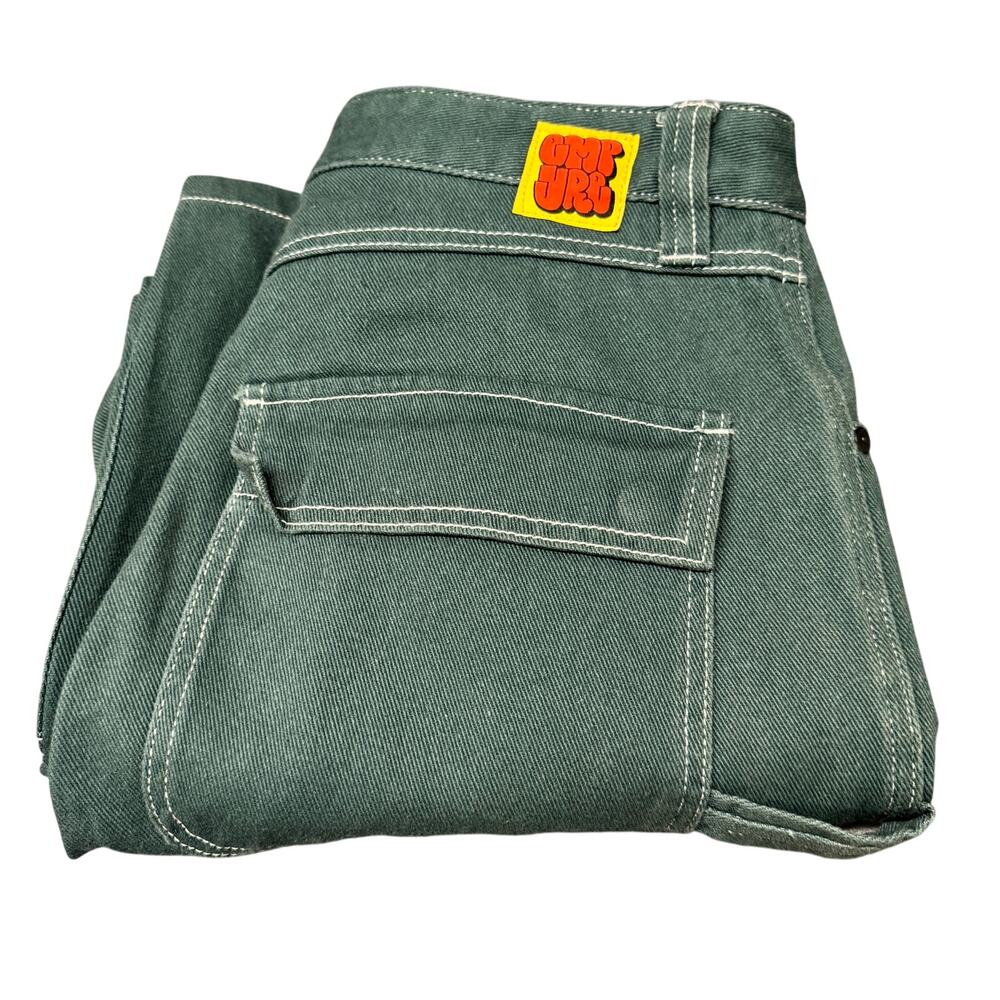 Empyre Skate Jeans Mens 30 (32x28.5 ACTUAL) Green Carpenter Double Knee Denim